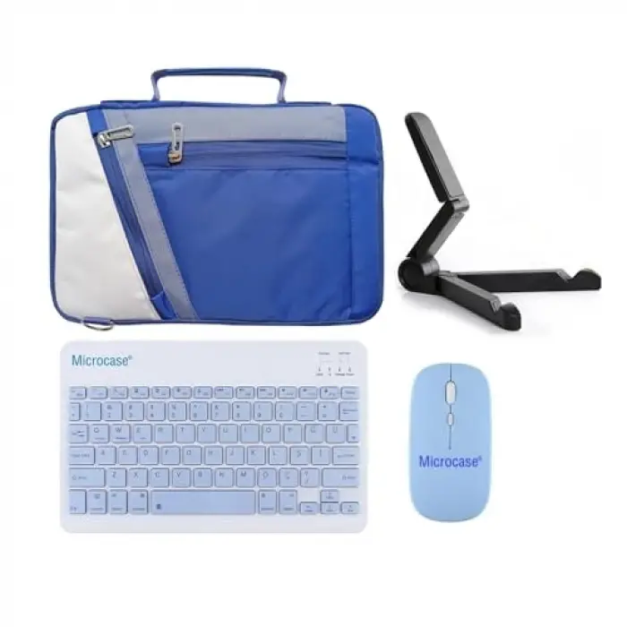 Samsung Galaxy Tab S10 Lite için mavi Türkçe Bluetooth klavye, mouse ve stand, AL4384