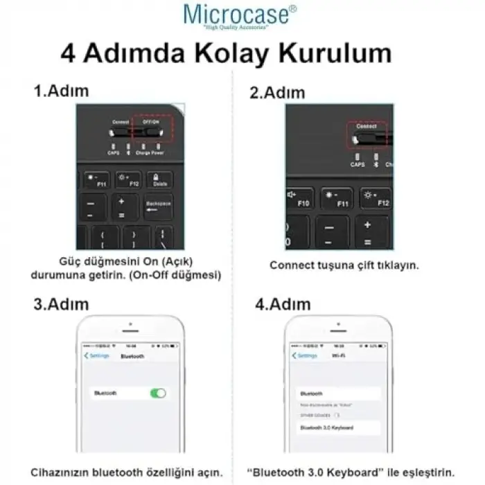 Samsung Galaxy Tab S10 Lite için mavi Türkçe Bluetooth klavye, mouse ve stand, AL4384