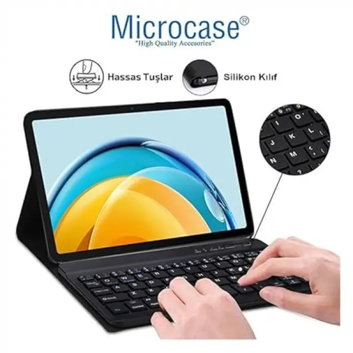 Samsung Galaxy Tab S9 11 inch Tablet Bluetooth Klavyeli Standlı Kılıf - BKK4