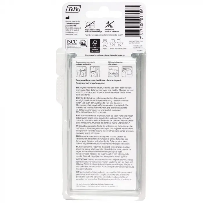 Saplı Arayüz Fırçası, Mavi, 0,6 mm/ISO 3, 6 adet