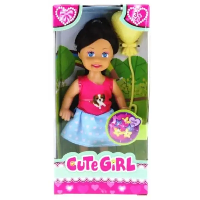 Sarı Balonlu Kumral Mini Bebek