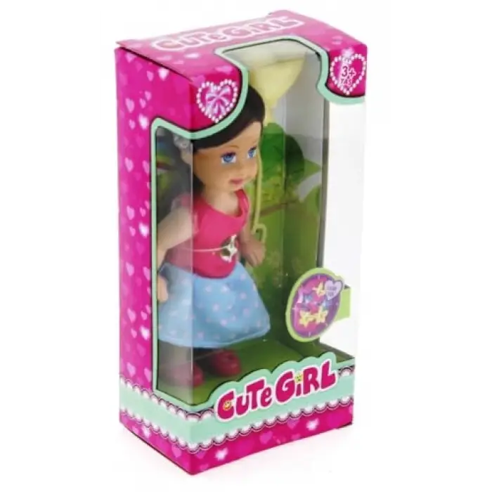 Sarı Balonlu Kumral Mini Bebek