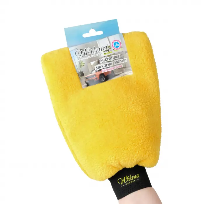 Sarı Çift Taraflı Mikrofiber Araç Yıkama Eldiveni