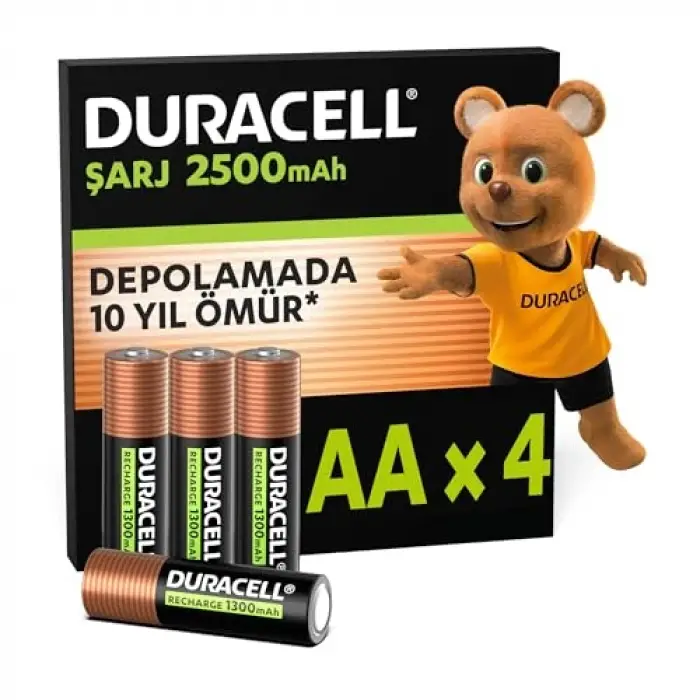 Şarj Edilebilir Aa 2500Mah Piller, 4Lü Paket