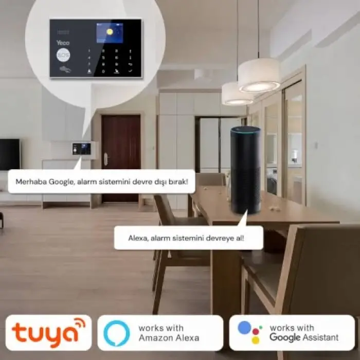 Sas-10 Akıllı Alarm Sistemi; WiFi, Tuya Uyumlu, Mobil Kontrollü