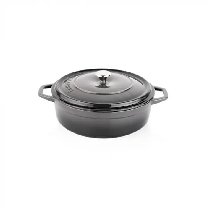 Schafer Guss Chef Döküm Basık Tencere 26 Cm 2 Parça-Gri