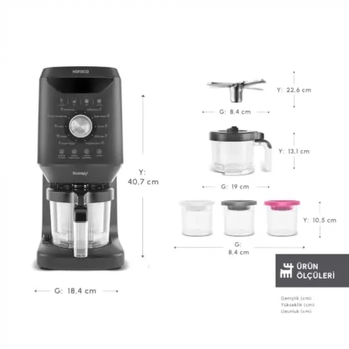 Scoopi 10u 1 Arada Dondurma Makinesi, Matte Black