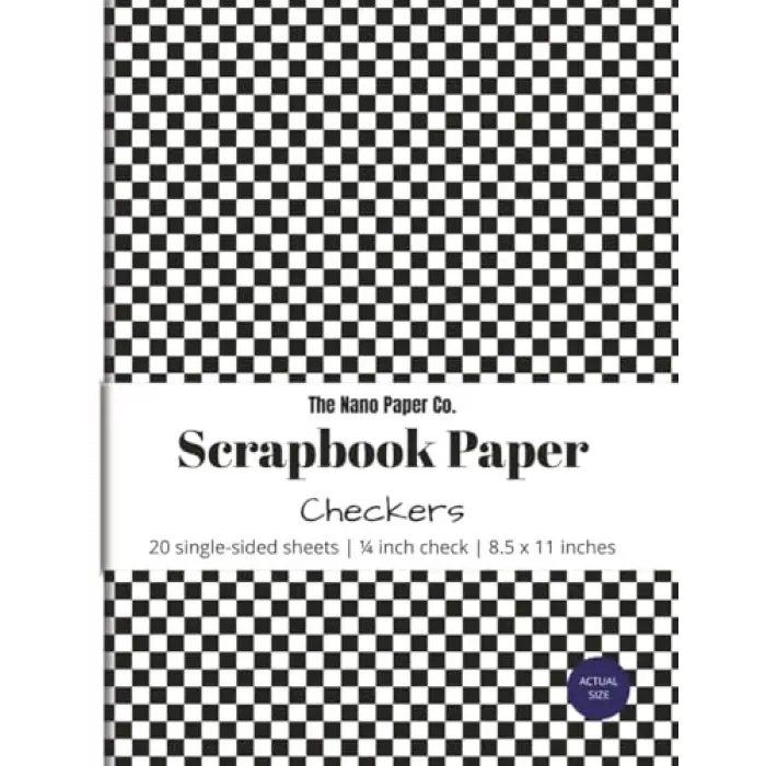 Scrapbook Paper: Checkers | 20 single-sided sheets with black and white check pattern
