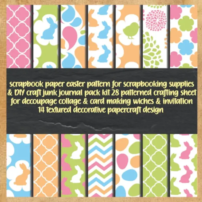 scrapbook paper easter pattern for scrapbooking supplies & DIY craft junk journal pack kit 28 patterned crafting sheet for decoupage collage & card ... 14 textured decorative papercraft design