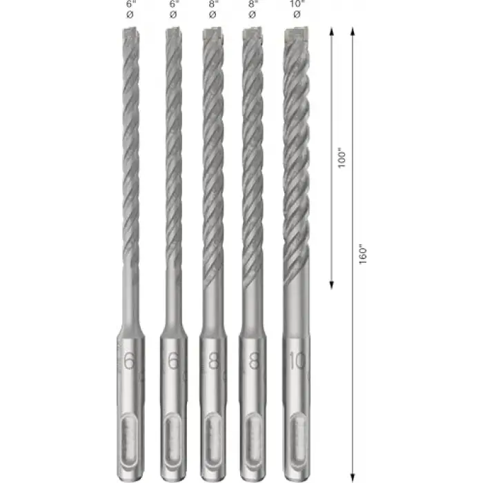 SDS plus-5X Delme Ucu Paketi, 3 parça