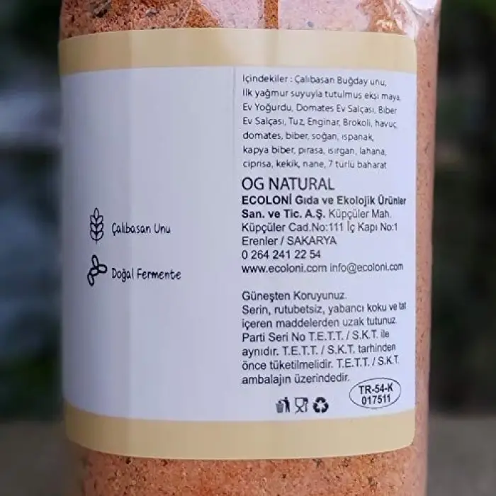 Sebzeli tarhana, 800 g, 12 ay+