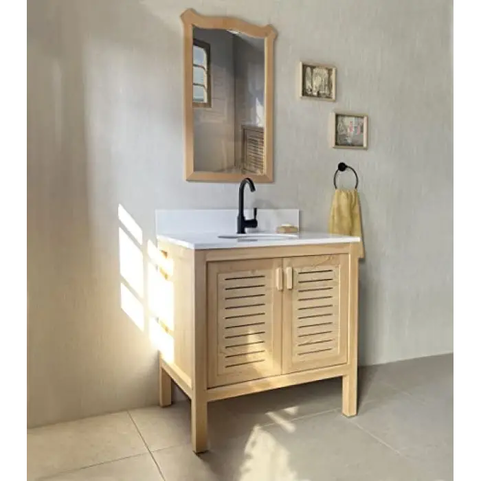 Sedir Ağacı Masif Ahşap Banyo Dolabı 80 cm
