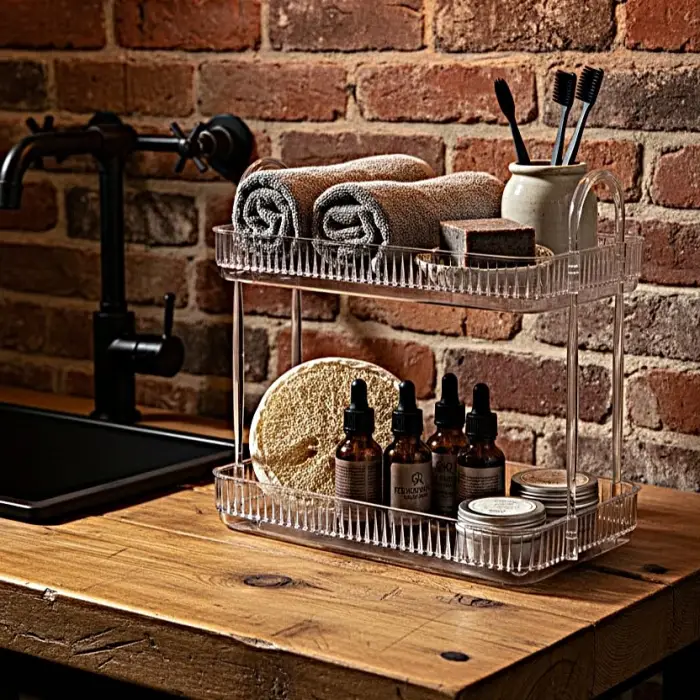 Şeffaf Banyo Organizer Rafı