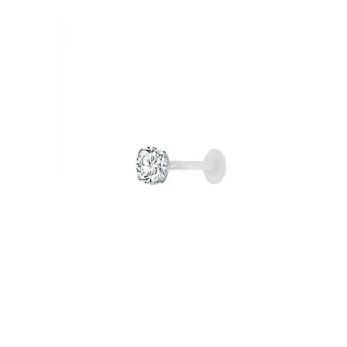Şeffaf Bioplast Labret Piercing, Taşlı