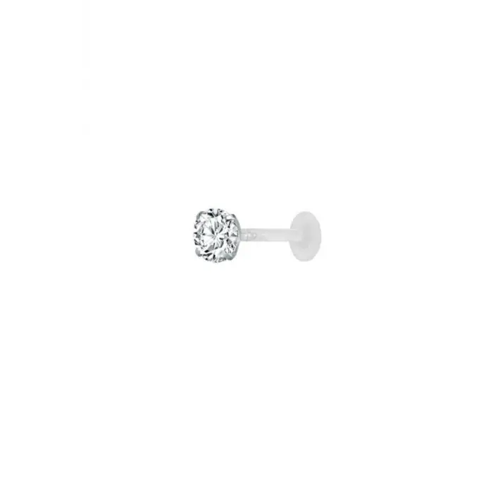 Şeffaf Bioplast Labret Piercing, Taşlı