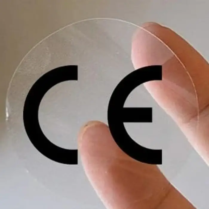 Şeffaf CE Etiketi, 25 mm Çapında, 1000 Adet