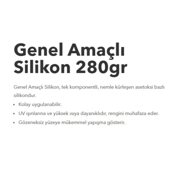 Şeffaf Genel Amaçlı Silikon 280 g