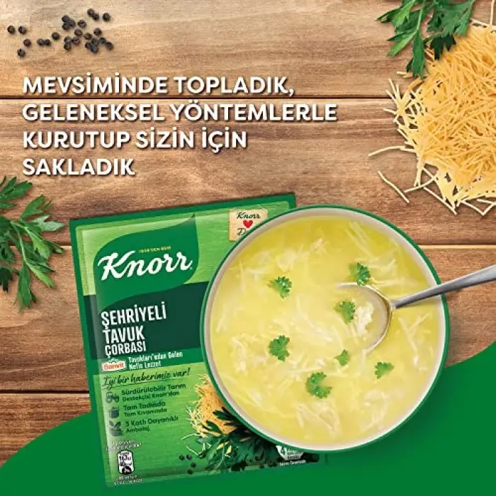 Şehriyeli tavuk çorbası, 51 g, 3lü