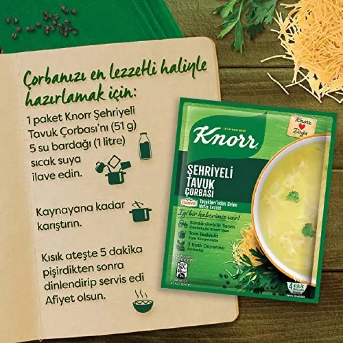 Şehriyeli tavuk çorbası, 51 g, 3lü