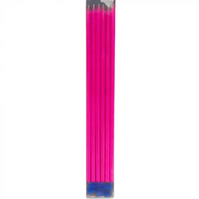 Şeker Pembe Çubuk Mum, 20 cm, 6 Adet