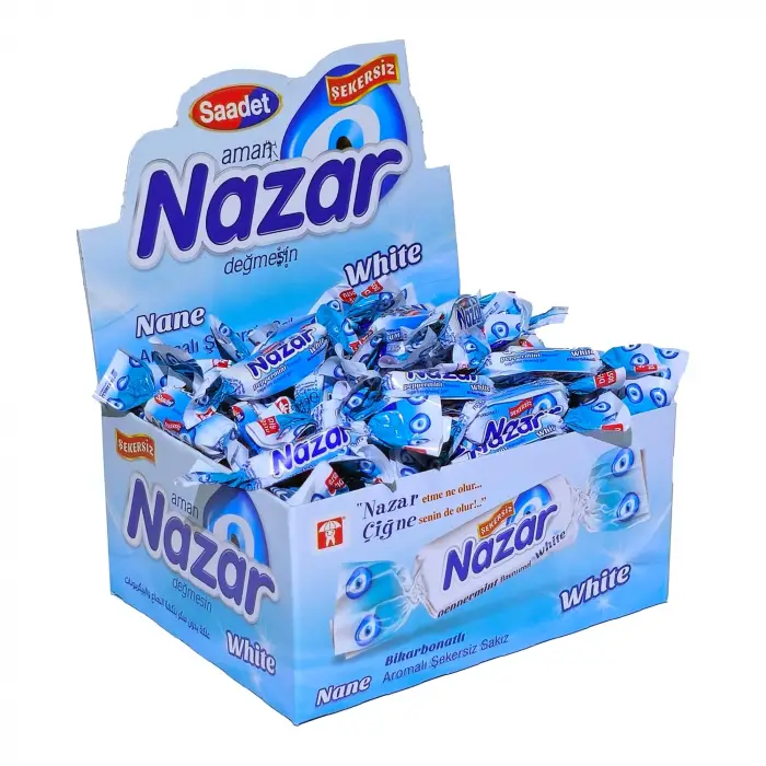 Şekersiz Beyaz Nane Aromalı Sakız Damlaları 100 Adet