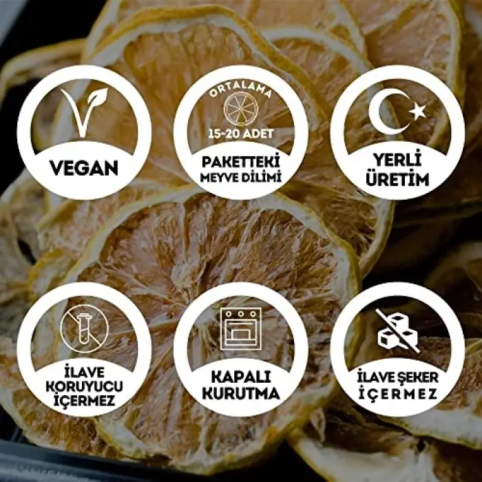 Şekersiz kurutulmuş limon cipsi, 40 g