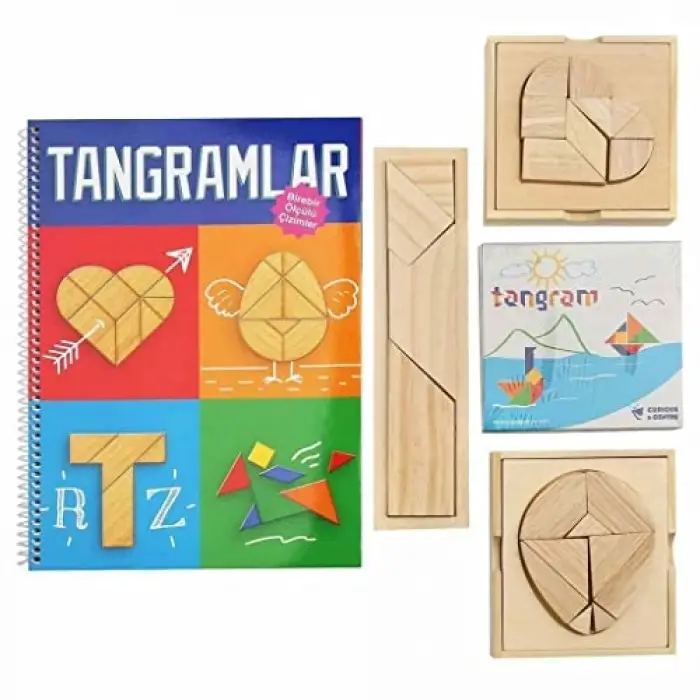 Şekiller Ahşap Tangram Seti (Dört Şekil)