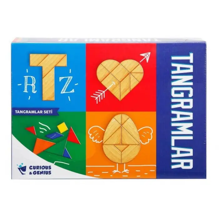Şekiller Ahşap Tangram Seti (Dört Şekil)