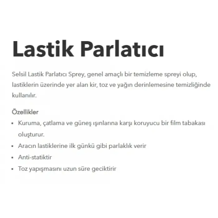 Selsil Lastik Parlatıcı 500ml