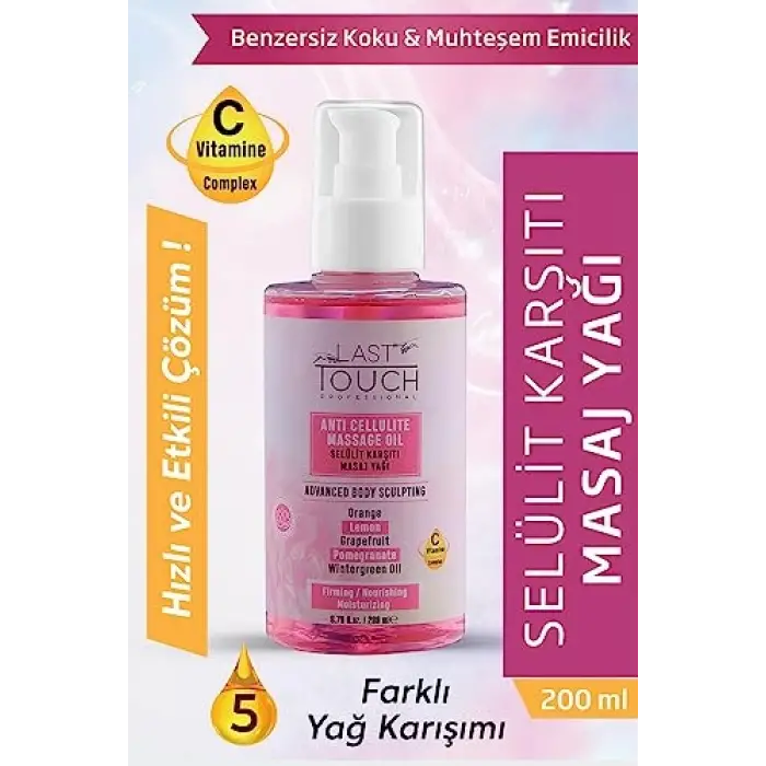 Selülit Karşıtı Masaj Yağı 200 ML, C Vitamin Complex
