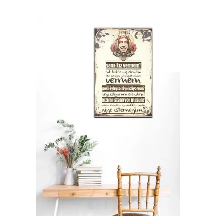 Şener Şen Replik Retro Vintage Drtr0100 Ahşap Mdf Tablo