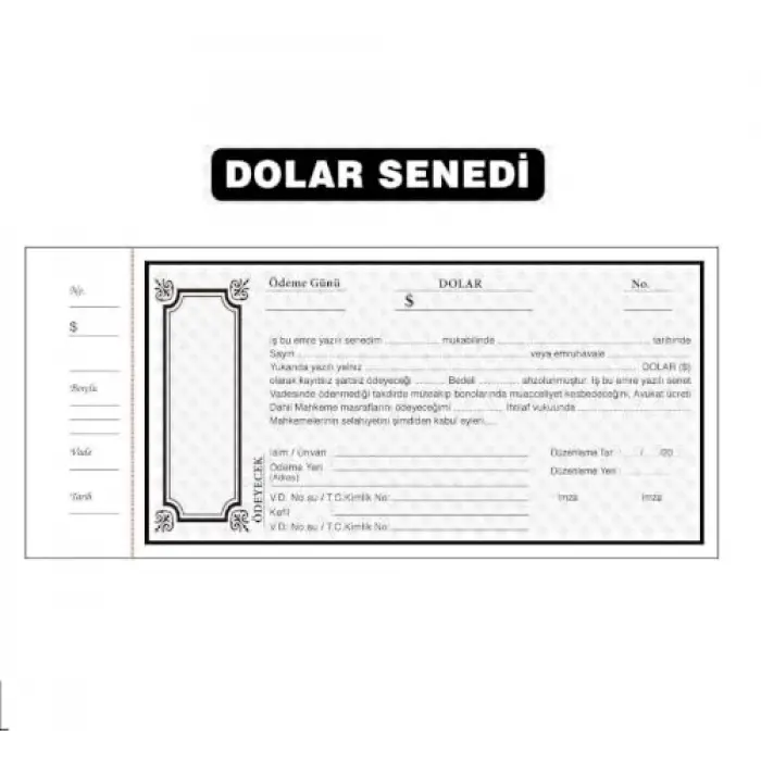 Senet Karnesi (1.Koçan; 50YAPRAK) (Dolar/$)