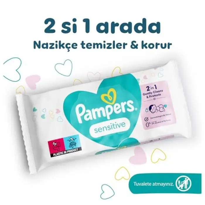 Sensitive Islak Bebek Mendili, 3 paket, 156 Islak Mendil