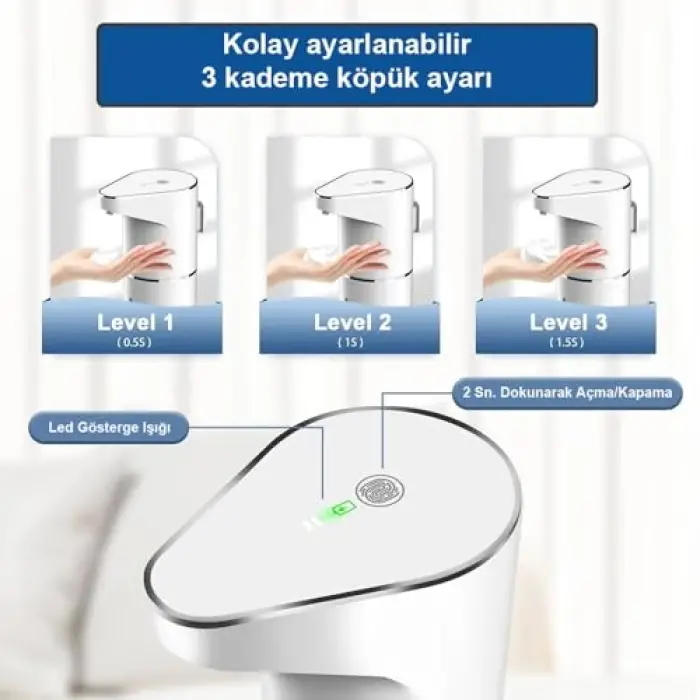 Sensörlü USB Şarjlı Köpük Sabunluk/GT-SD01