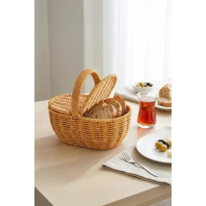 Sepet; Oval Hasır Rattan Mini Kulplu, BB6069