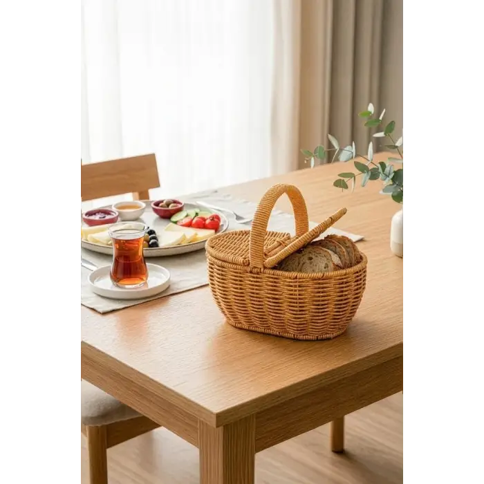 Sepet; Oval Hasır Rattan Mini Kulplu, BB6069