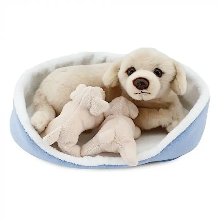 Sepette Yavrulu Labrador Peluş Oyuncak