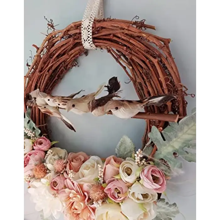 Serçeli Kapı Süsü 35cm, Kapı Çelengi, Çelenk