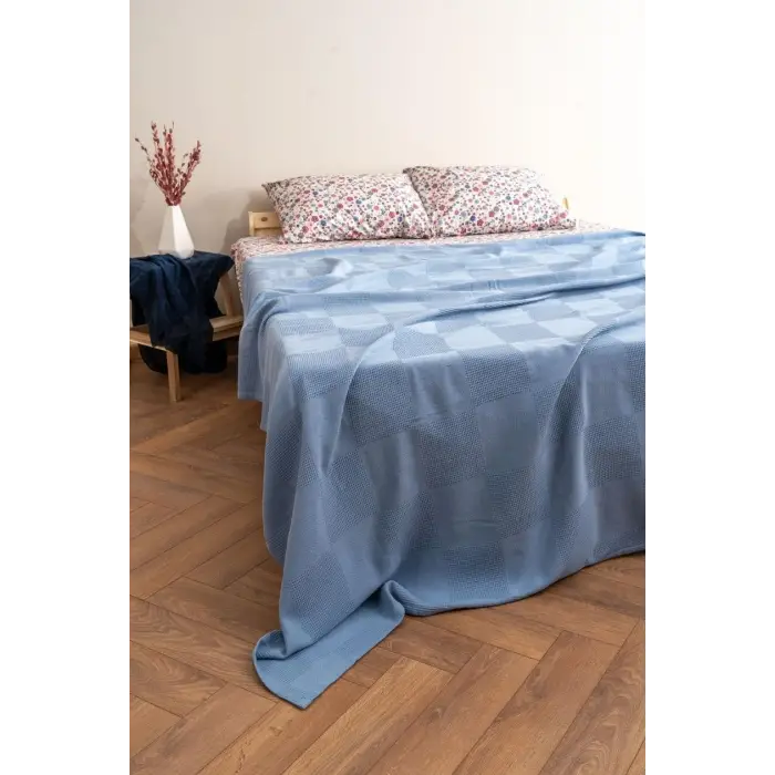 Serenity 200X220 Çift Kişilik Pike, Mavi