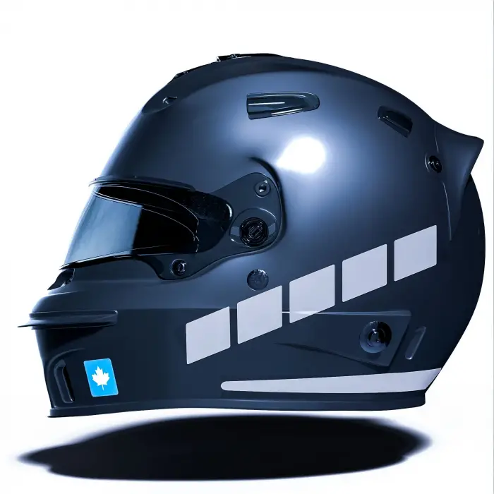 Şerit Tasarımlı Taş Grisi Motosiklet Kask Sticker