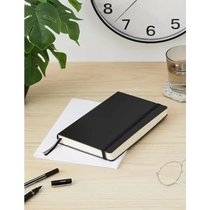 Sert Kapak Expanded Defter Siyah (Çizgili - 13X21)