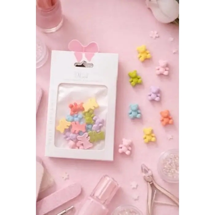 Sevimli Ayıcıklar Temalı Tırnak Süsleme Charm Seti, 10 Parça