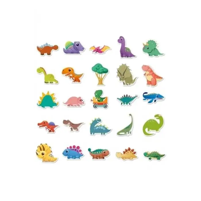Sevimli Dinozor Sticker Etiket Seti, 25 Adet