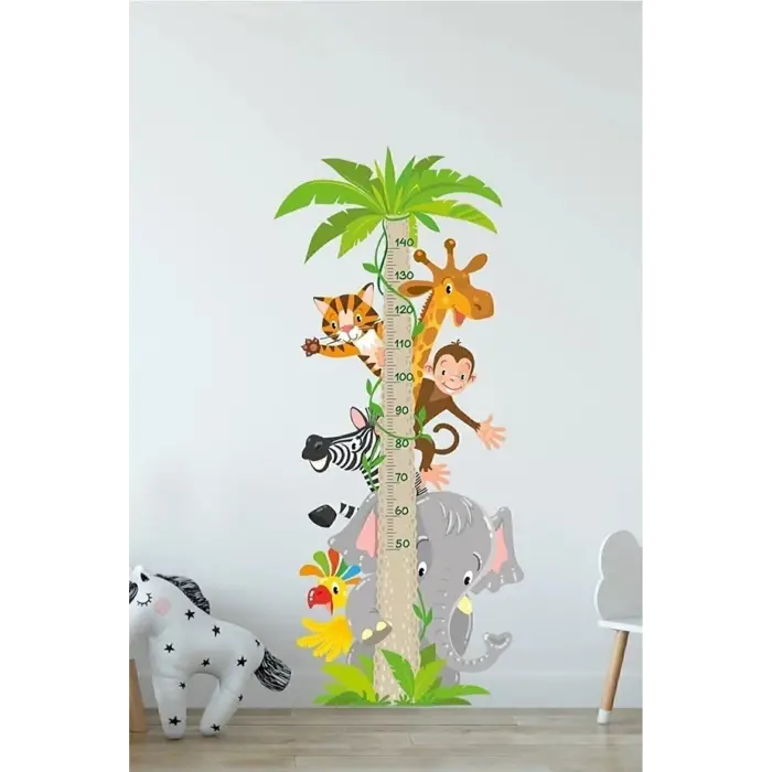 Sevimli Hayvanlar Temalı Boy Ölçer Duvar