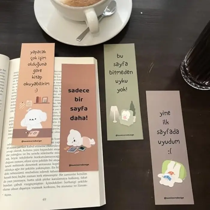 Sevimli Kawaii Kitap Ayraçları, 4lü Set