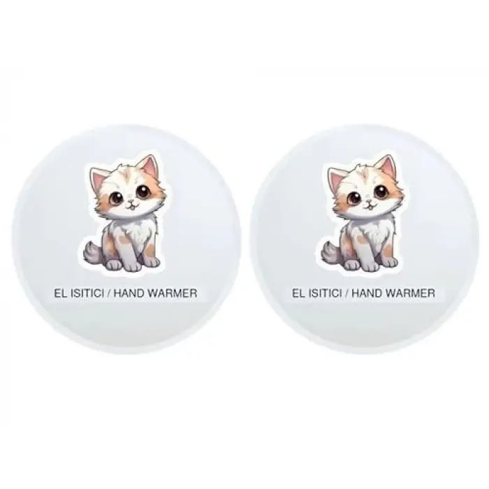 Sevimli Kedi Cep Sobasi,El Isitici,2 Adet Sicak Su Torbasi Pvc 9Cm