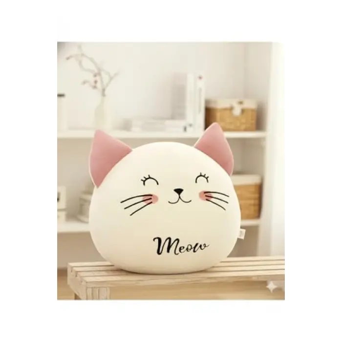 Sevimli pembe pelüş yastık, unisex
