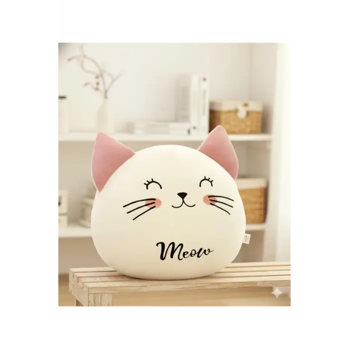 Sevimli pembe pelüş yastık, unisex