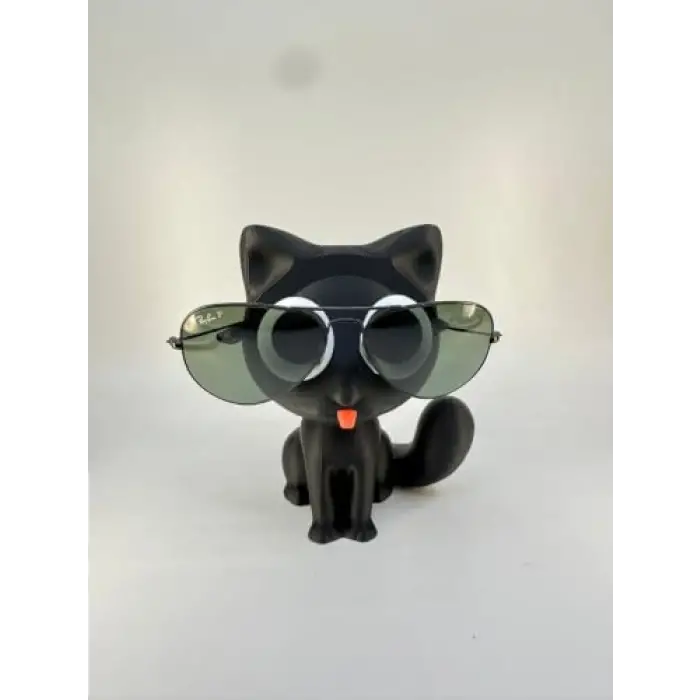 Sevimli Siyah Kedi Gözlük Standı