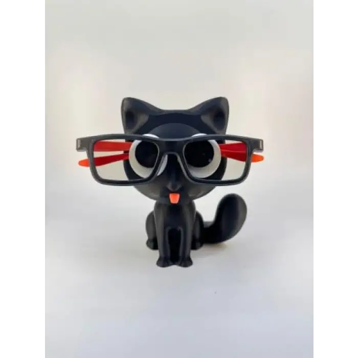 Sevimli Siyah Kedi Gözlük Standı